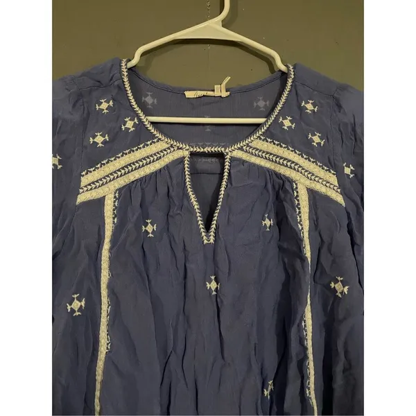 Floreat by Anthropologie The Adena Embroidered Blouse Bell Sleeves Size 2 - Image 5