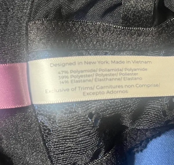 Adore Me Bra Sz 36DD Pacchi Black/Blue Lace Bralette Feminine Sexy Fairy - Image 6