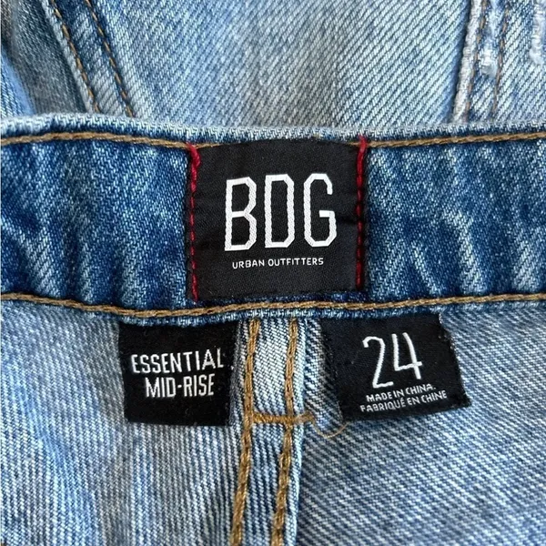BDG distressed blue jean denim essential mid rise shorts - Image 3