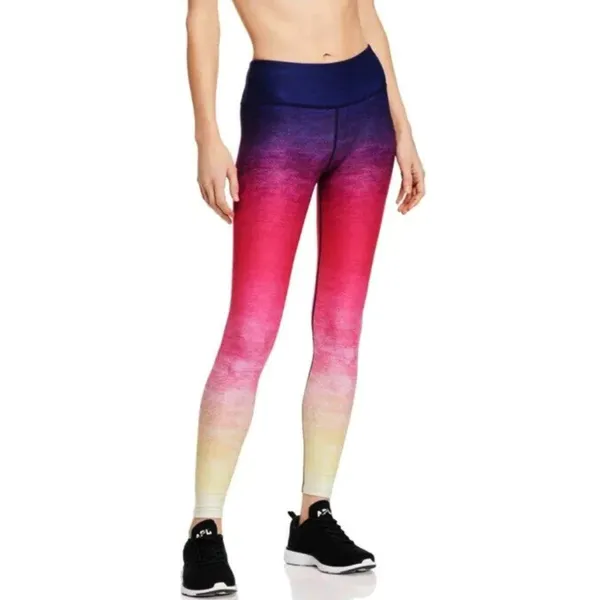 Nordstrom Wear It To Heart High Waist Banded Leggings Sunset Ombre Hi-Rise Gradient Pink S - Image 6