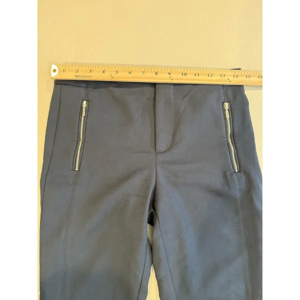 Zara Dress Pants Women XS Navy Work Office Career Cotton Stretch Travel Business - Image 7