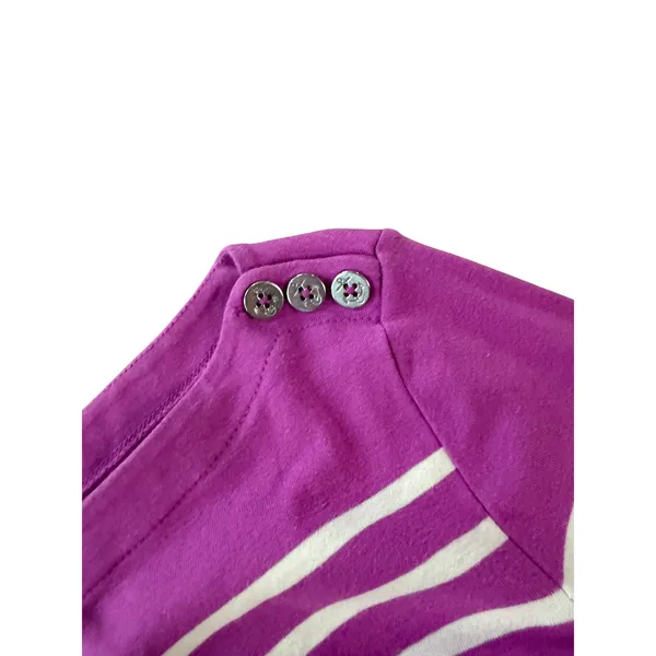 Lauren Ralph Lauren Purple White Striped Boat Neck 3/4‎ Sleeve Top Medium - Image 4