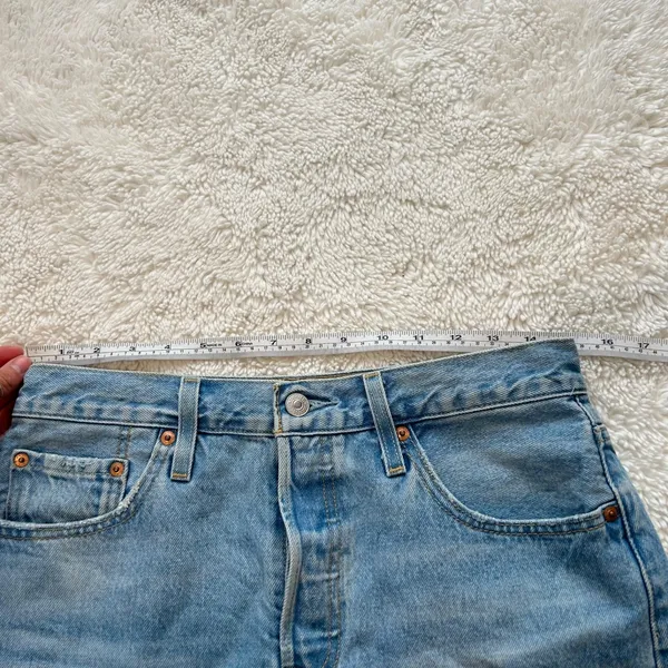 Levis 501 HR Cut Off Denim Shorts 28 Boho Festival Beach Indie Summer Resort - Image 3