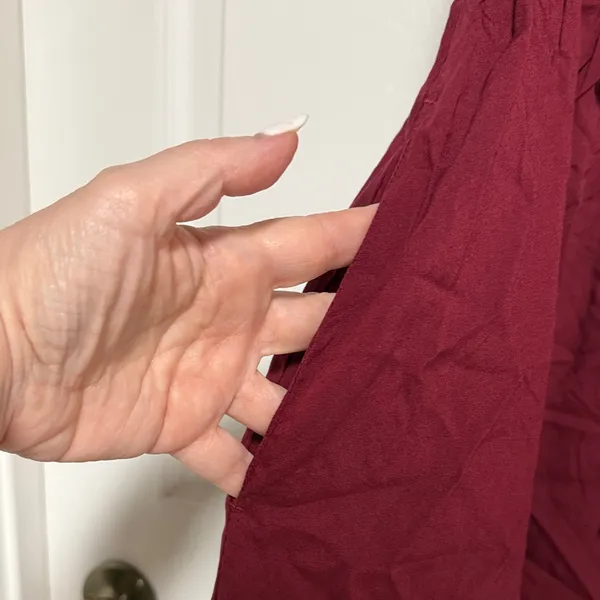 Ruffled Burgundy Dress - Image 3