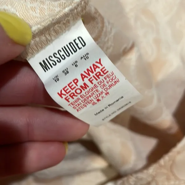 Missguided Cross Over Floral Formal Embroided Pattern Skater Dress NWT size 6 - Image 7
