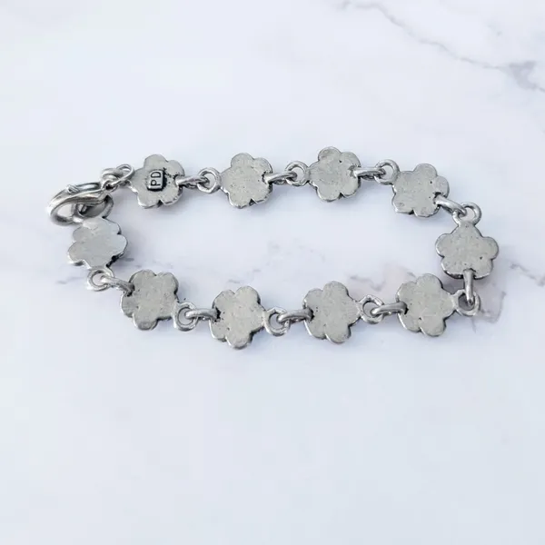Vintage Premier Designs Clasp Bracelet Flowers with Iridescent Gems - Image 5