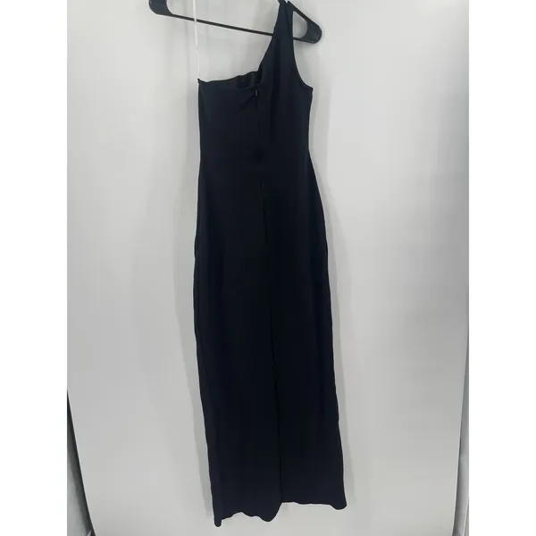 LULU'S Good Times Only Dress Small Maxi Black Bodycon One Shoulder NEW High Slit - Image 4