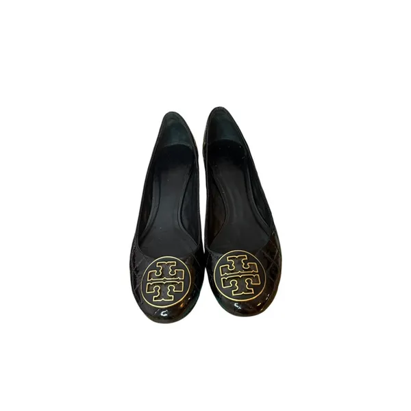 Tory Burch Maggie Black Quilted Patent Leather Pumps - Image 2