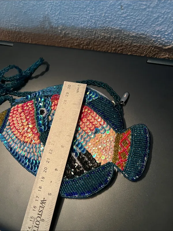 Maui by design tropical Sequin Fish Mini Crossbody Bag in Multicolor - Image 5