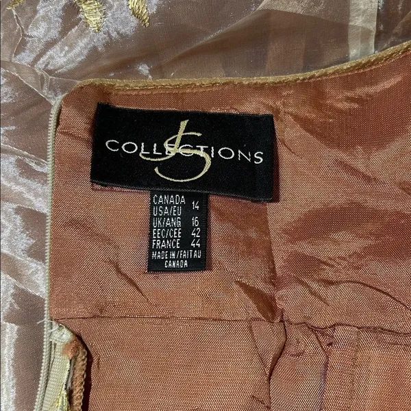 JS Collections Blush Pink Gold‎ Empire Dress Romantic Fairycore Formal Size 14 - Image 7