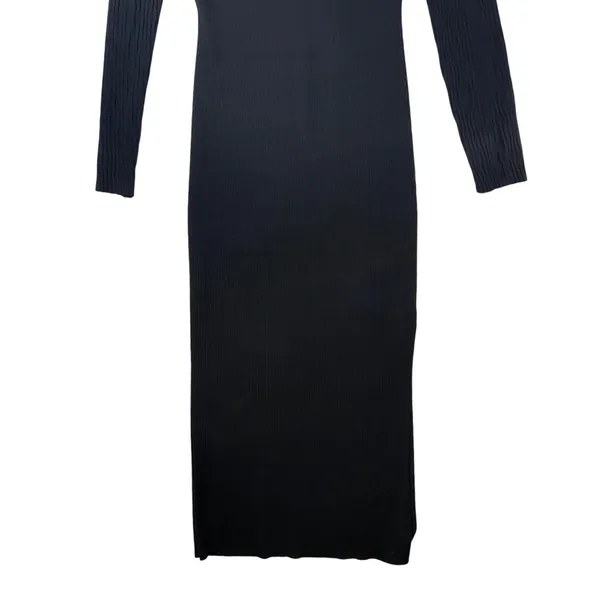 ASTR The Label Black Twist Front Ribbed Knit Long Sleeve‎ Midi Dress Medium - Image 5