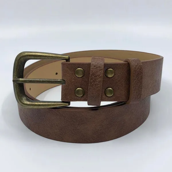 Women’s Brown Belt w/ Antique Brass Buckle, 23.5-34 Inches, X7G9A752 - Image 6