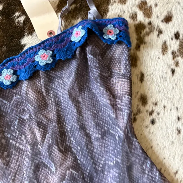 Danielle Guizio REVOLVE Snake Print Mesh Mini Dress Floral‎ Crochet Trim Size XS - Image 4