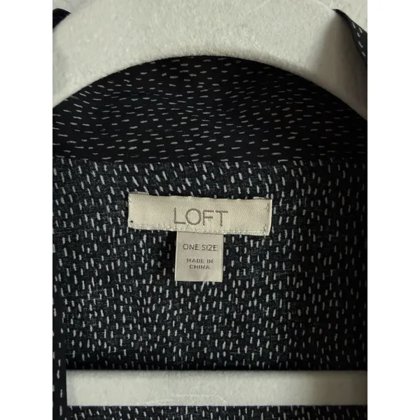 Loft Black‎ Cardigan Women's One Size Dot Print Open Front Slouchy Batwing Boho - Image 4