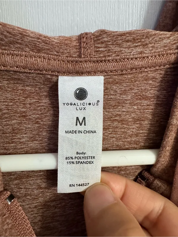 Yogalicious Lux Women's Zip Hoodie Light Brown in Size Medium - Image 3