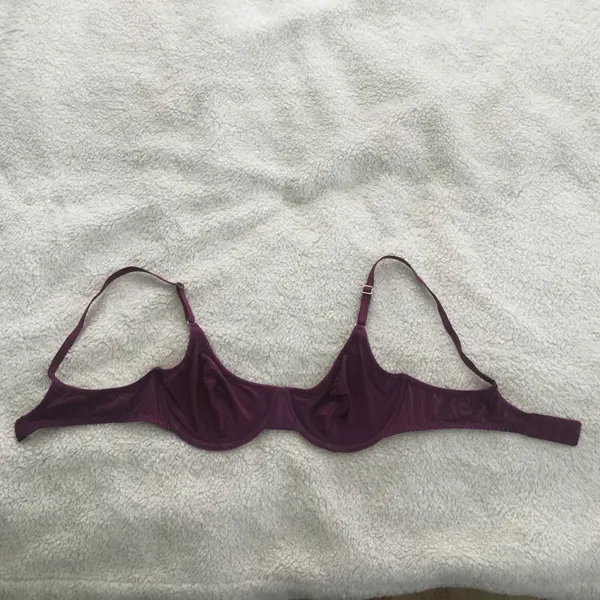 Victoria's Secret Vintage 90s Iridescent Maroon/Dark Magenta Demi Bra - Sz 36B - Image 6