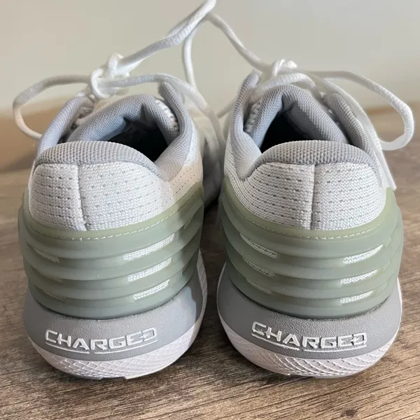 Under Armour Charged Rogue Running Sneakers Woman’s 10 White Gray - Image 12