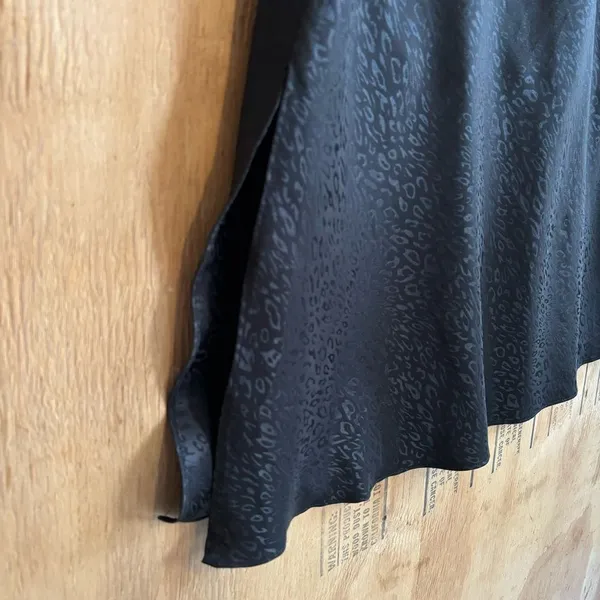 Socialite Black Leopard Print Knee Length Skirt Sz M - Image 4