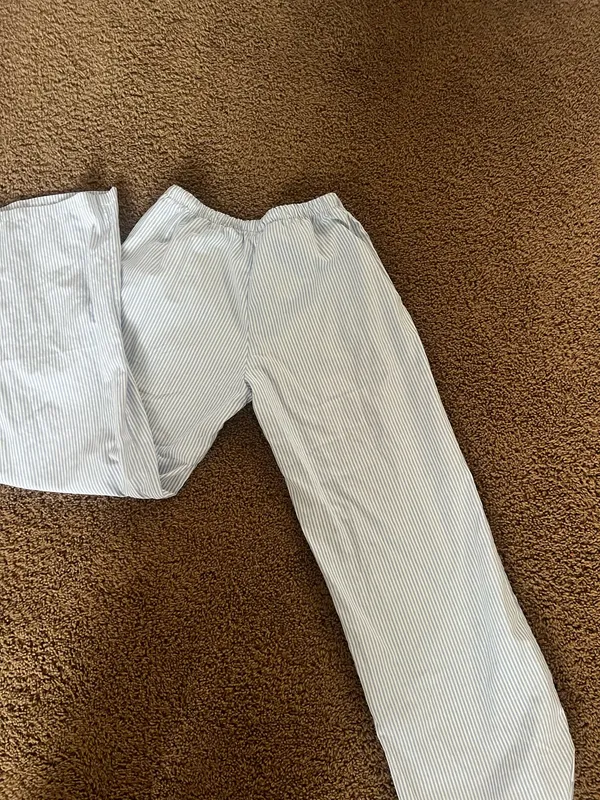 Blue & White Striped Pants Size M - Image 3