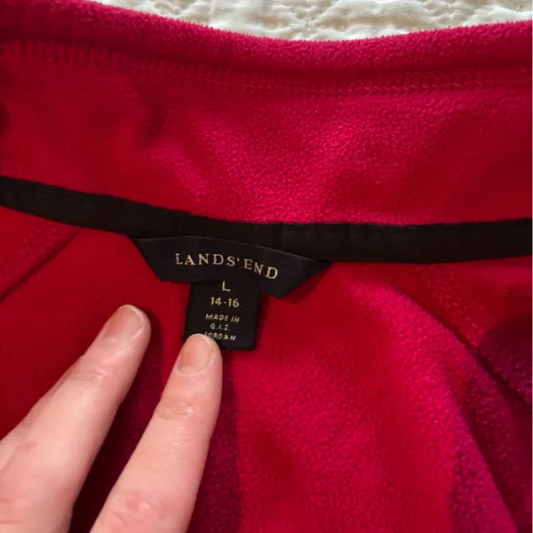 Bright Pink Lands End Fleece Vest - Image 2