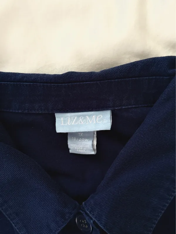 Blue button down oversized Size XL - Image 3
