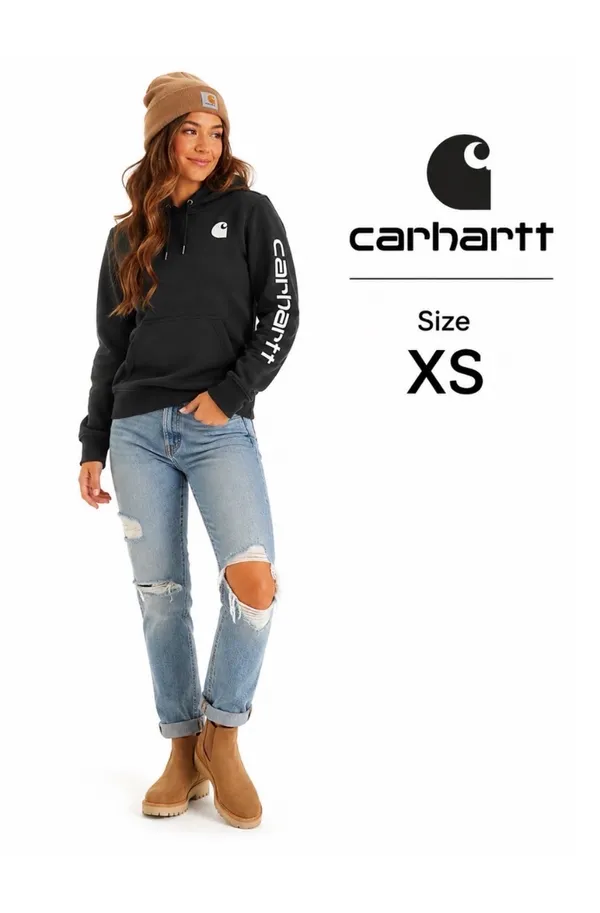 Carhartt Black Sweatshirt Hoodie - Image 3