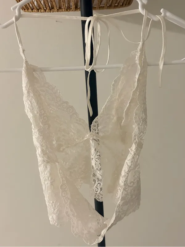 Sheer Lace Halter Bralette - Image 3