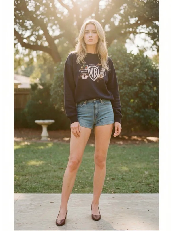 Vintage 1999 Warner Bros Looney Tunes Crewneck Sweatshirt Black Bugs Bunny XL - Image 3
