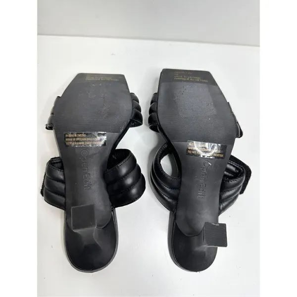 Abound Sandals Womens Size 6 Qarly‎ Heeled Black Square Toe Slip On Heels - Image 7