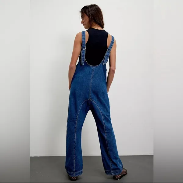 We The Free Women's Blue Denim Overalls - Image 3