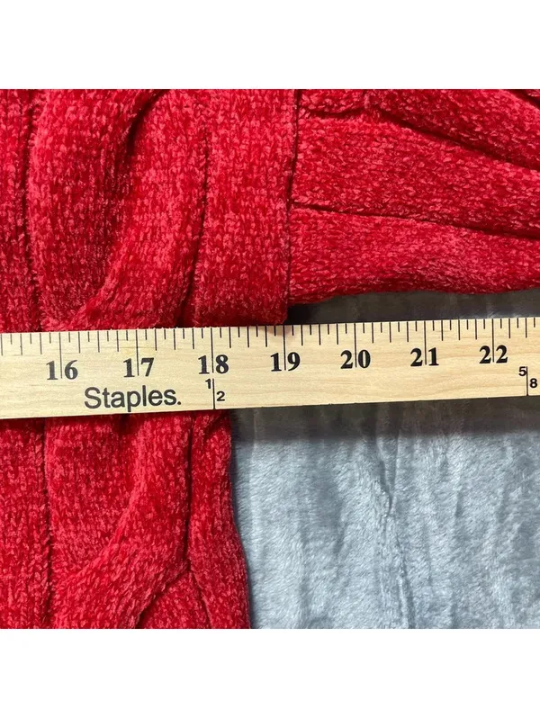 Garage Women's NWT Cropped Cable Knit Chenille Sweater Chili Pepper Medium - Image 6