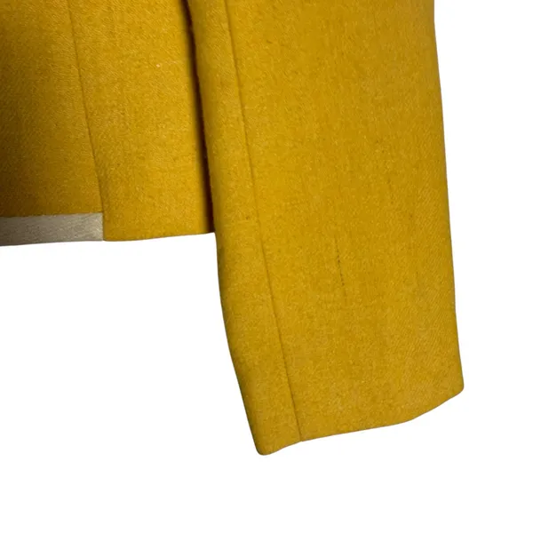 Ann Taylor LOFT Yellow Double Breasted Contrast Trim Wool Blazer Jacket Size 4 - Image 7