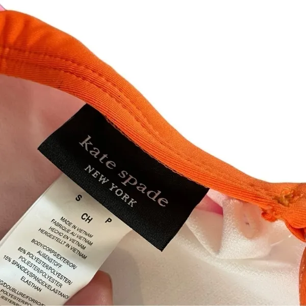 Kate Spade Plunging V-Neck One‎ Piece Swimsuit Pink Orange Small - Image 7