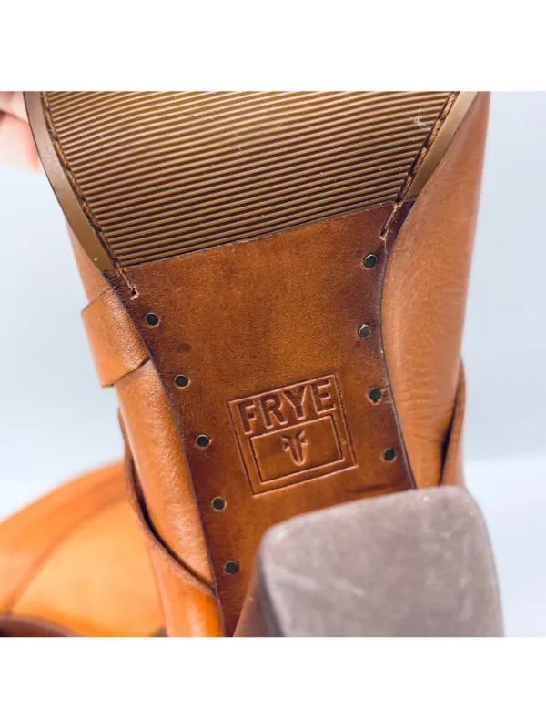 Frye Clogs Platform Mules Womens 7 Tan Belted Harness Cognac Block Heel 3472449 - Image 9