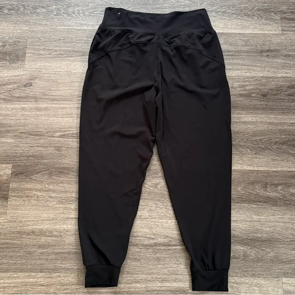 Women's Black Joggers Size Large High rise Stretchy Pants - Image 2