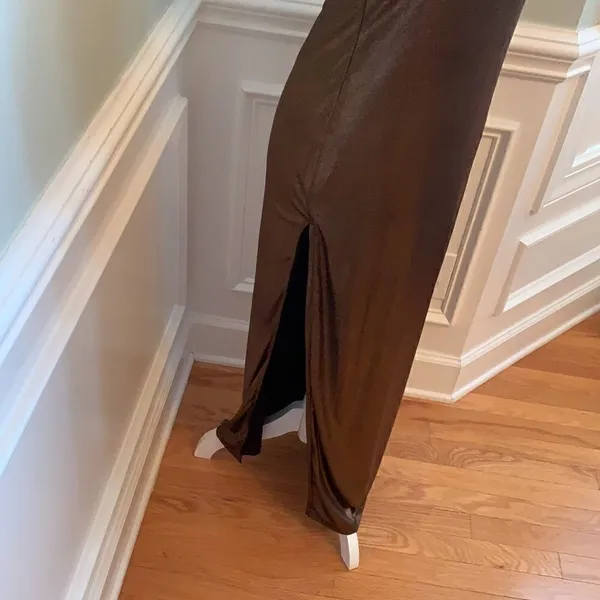 NBD Dancing Queen Maxi Dress In Shimmer Copper XS - Image 4