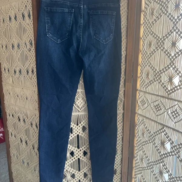 Mother High Waisted Looker Blue Jeans - Image 8