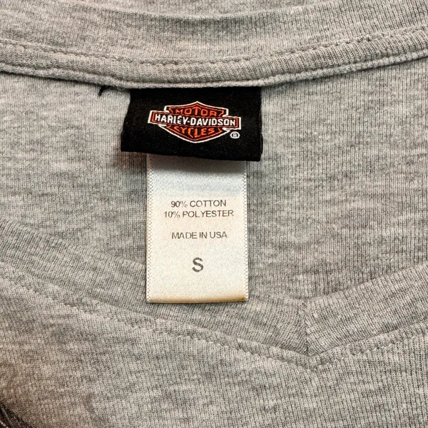 Harley-Davidson Long Sleeve V-Neck‎ Graphic Tee Biker Top Womens Size Small - Image 5