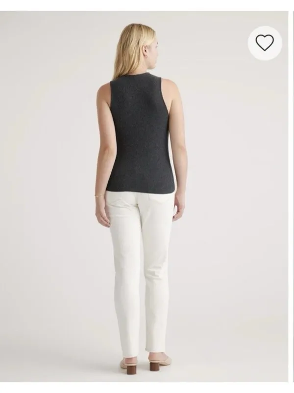 Quince Featherweight Cashmere Ribbed Tank Black Size Large - Image 5