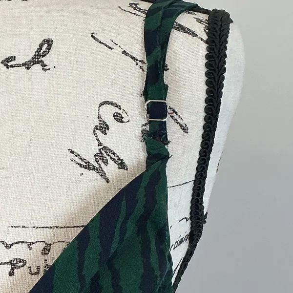 Nasty Gal Green Zebra Print Cowl Neck Slip Dress UK 16 US 12 Holiday Dress‎ - Image 3
