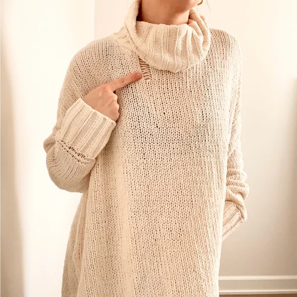 Aerie Cream Cowl Neck Sweater - Image 4