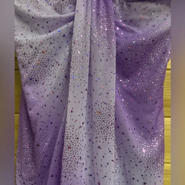 Vintage Y2K Taboo Small Purple Ombre Sparkle Glitter Fairy Whimsigoth Prom Dress - Image 4