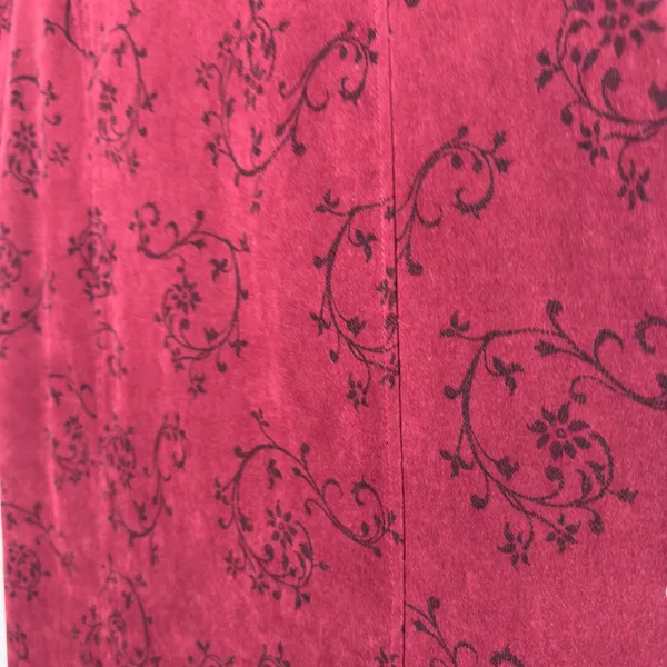 VTG 90s Whimsigoth Jumper Dress Medium Burgundy Paisley Maxi Faux Suede‎ Western - Image 5