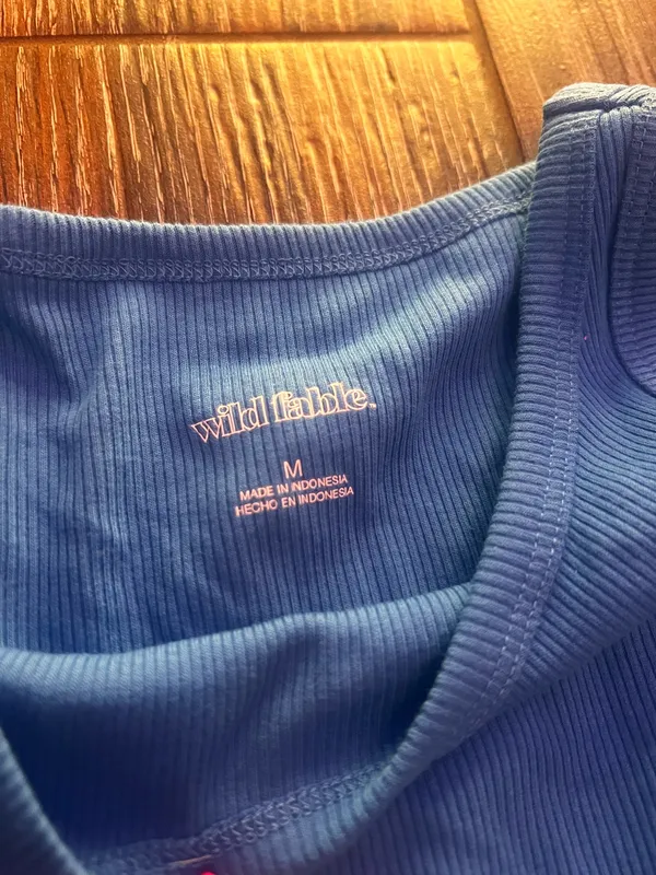 Wild Fable Blue Tank Top Cropped - Image 3