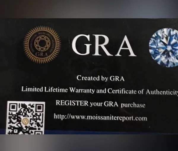 GRA Certified Moissanite 2 Carat Round Solitaire Ring Gold - Image 8