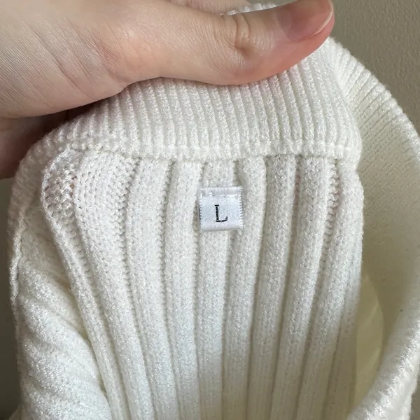 Amazon Women’s White Ribbed Sweater Midi Slit Skirt, Size Large - Image 11