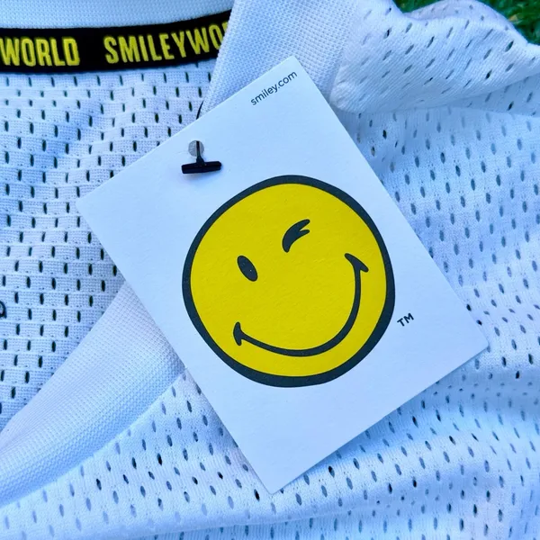 SMILEY WORLD Crop Top T Shirt White Graphic Tee - Image 4