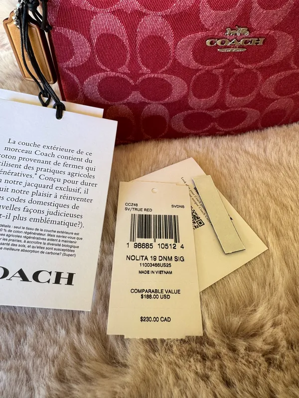 Coach Nolita 19 In Signature Denim CCZ48 denim/Silver/True Red - Image 8