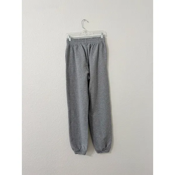 Nike Gray Fleece Jogger Sweatpants Embroidered Swoosh XS - Image 4