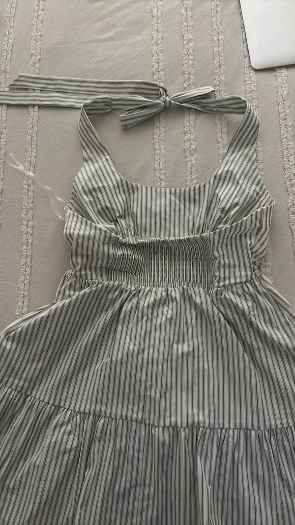 Grey Striped Dress - Image 2